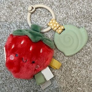 Itzy Ritzy Strawberry Plush Baby Toy with Teether